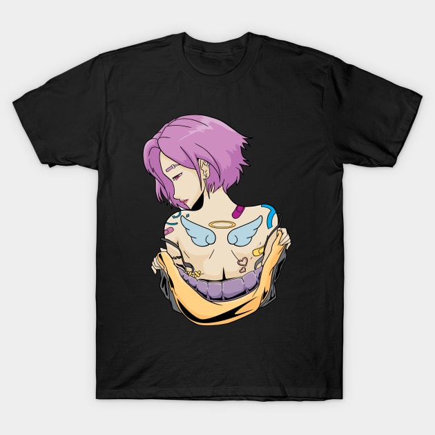 Anime Girl Pastel Goth Menhera Kawaii T-Shirt by CreativeGiftShop